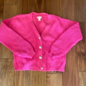 Pink knitted sweater button up